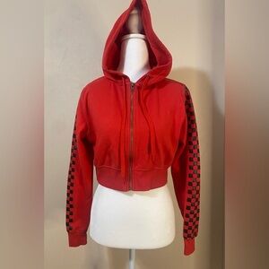 Forever 21 Y2K 90s skate alternative grunge style Zip crop jacket women size XS